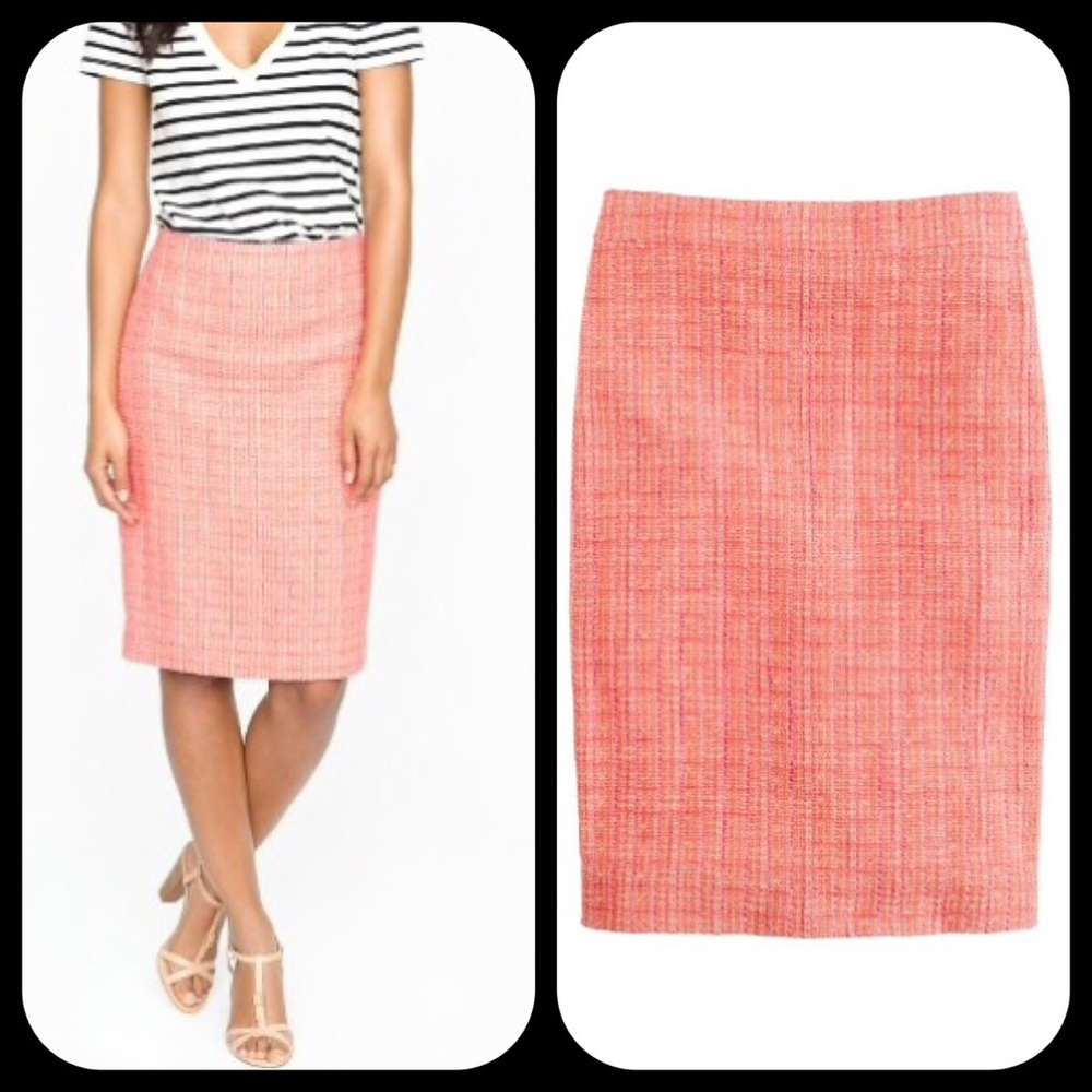 J. Crew Neon Tweed No 2 Pencil Skirt
